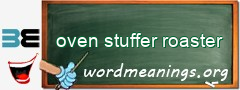 WordMeaning blackboard for oven stuffer roaster